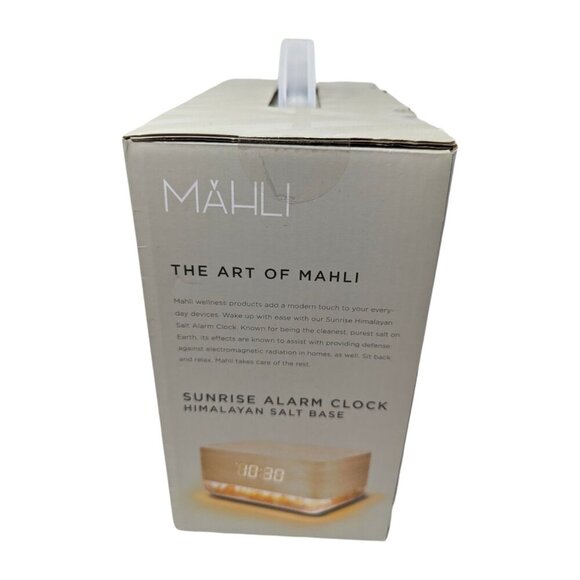 Mahli Himalayan Salt Base Wood Design LED Digital USB Power Sunrise Alarm Clock - Picture 5 of 5